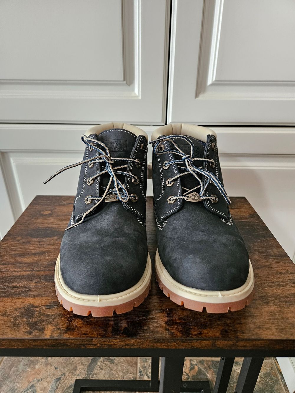 Timberland Wide Nellie Navy Nubuck Chukka Boots Gorpcore Granola Hiking Outdoors - Picture 2 of 7